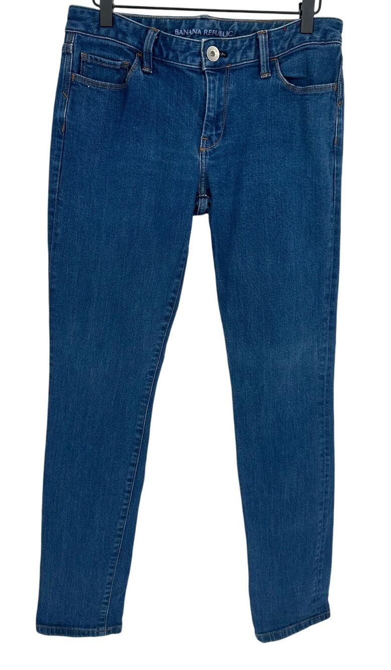 Banana Republic Skinny Jeans 28 Medium Wash Mid Rise Stretch Blue Denim Casual